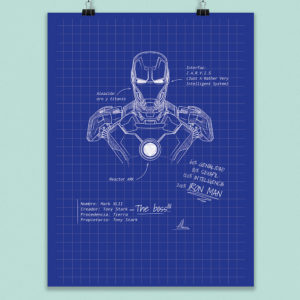 Lámina: plano de la armadura Mark XLII - Iron Man
